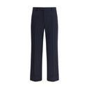 Blue Fleece Wool Dress Pants