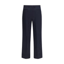 Blue Fleece Wool Dress Pants