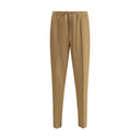 Brown Polyester Casual Pants