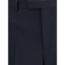 Blue Fleece Wool Dress Pants