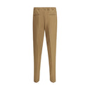 Brown Polyester Casual Pants