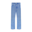Light Blue Cotton Straight-Leg Jeans