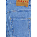 Light Blue Cotton Straight-Leg Jeans