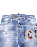Blue Washed Cotton Mid Waist Skinny Denim Jeans Dsquared²