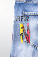 Blue Washed Cotton Mid Waist Skinny Denim Jeans Dsquared²