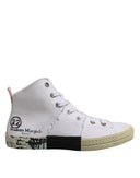 White Lace Up Mid Top Women Sneakers Shoes Maison Margiela