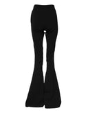 Black Polyester High Waisted Flared Pants Dsquared²