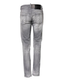 Gray Washed Mid Waist Tapered Denim Jeans Dsquared²