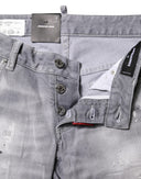 Gray Washed Mid Waist Tapered Denim Jeans Dsquared²