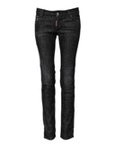 Black Cotton Low Waist Skinny Denim Jeans Dsquared²