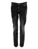 Black Washed Mid Waist Tapered Denim Jeans Dsquared²