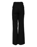 Black Straight Fit High Waist Pants Ermanno Scervino