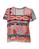 Multicolor Print Short Sleeves Women Blouse Top Versace Jeans