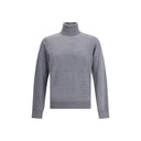 Gray Fleece Wool Turtleneck