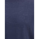 Blue Fleece Wool Turtleneck