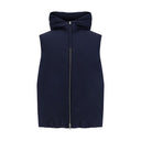 Blue Polyester Sleveless Jacket