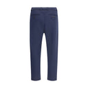 Blue Polyester Casual Pants