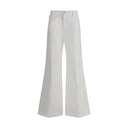 White Cotton Flared Pants