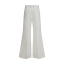 White Cotton Flared Pants