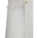 White Cotton Flared Pants