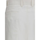 White Cotton Flared Pants
