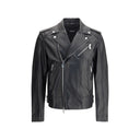 Black Calf Leather Bos Taurus Biker Jacket