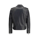Black Calf Leather Bos Taurus Biker Jacket