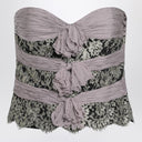 Valentino Grey/mauve/gold chiffon silk top