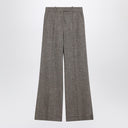 Valentino Ivory/brown patterned wool trousers