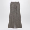 Valentino Ivory/brown patterned wool trousers