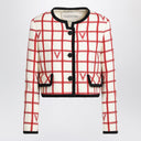 Valentino Ivory jacket with Check Vlogo pattern