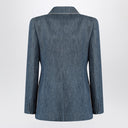 Valentino Double-breasted blue jacket in chambray denim