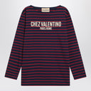 Blue T-shirt with red stripes by Valentino