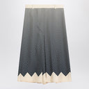 Valentino Blue/ivory silk skirt
