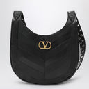 Valentino Garavani Small Hoboho bag in black chevron-pattern nappa