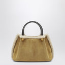 Valentino Garavani VLogo Small beige suede bag