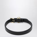Valentino Garavani Ovalette black leather and crystal bracelet