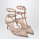 Valentino Garavani Zapatos de encaje Rockstud color rosa claro