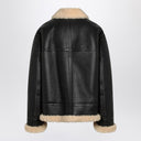 Saint Laurent Black leather and shearling jacket
