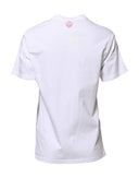 White Printed Round Neck T-shirt Golden Goose