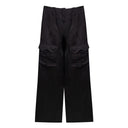 Black Viscose Cargo Pants