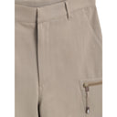 Beige Cotton Cargo Shorts