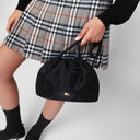 Burberry Reversible pouch in black nylon with Check pattern