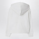 Burberry White zip hoodie with Check trims