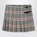Burberry Grey wool kilt skirt with Check pattern