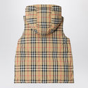 Burberry Nylon sleeveless down jacket with Check motif
