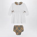 Burberry White set with Check motif trims