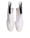 White Square Heel Zip Ankle Boots Shoes Maison Margiela