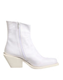 White Square Heel Zip Ankle Boots Shoes Maison Margiela