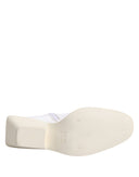 White Square Heel Zip Ankle Boots Shoes Maison Margiela